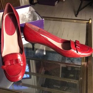Red Leather Now Pumps